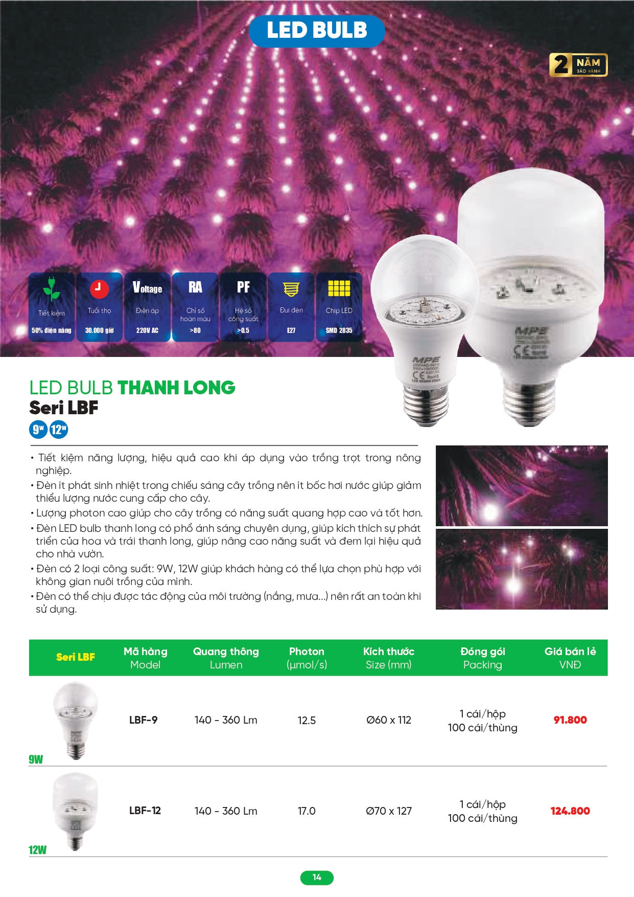 Bảng giá đèn LED MPE 2026